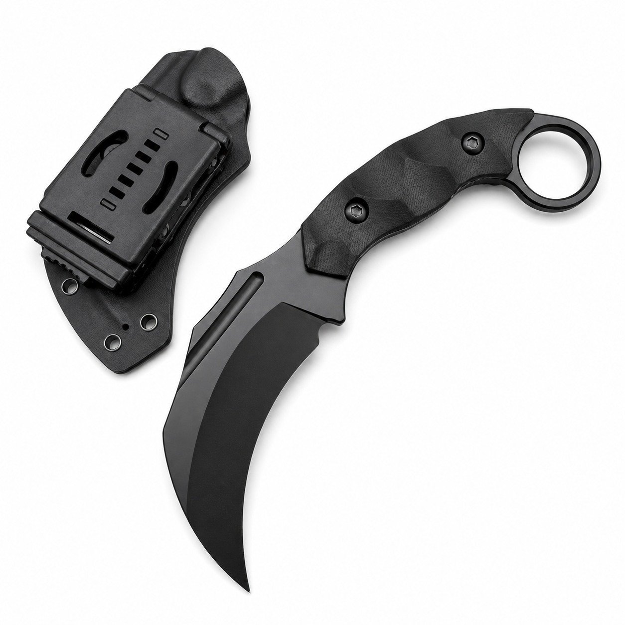 47956-main-white-clean Kinder gemischter Abstammung haben ein Karambit-Messer mit geraden Krallen